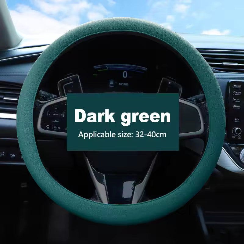 Universal Non-Slip Car Steering Wheel Cover – Soft Silicone Grip, Breathable 38cm Fit